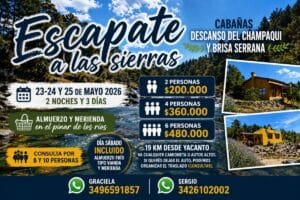 escapada a las cierras en villa yacanto 2 noches rio almuerzo y merienda